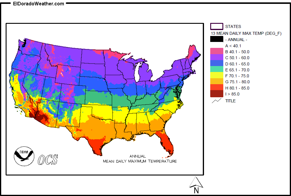 United States Yearly Monthly Mean Daily Maximum Temperatures 0411